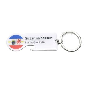 Llavero de metal de diseño personalizado con ficha para quitar carritos de supermercado - Product Image 5