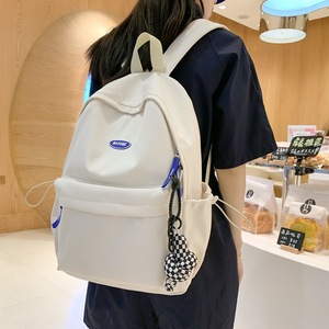 Ins Japanese-style Harajuku Antique Girl's Schoolbag Women's Korean-style Simple Solid Color Student <b>Backpack</b> <b>Large</b> Capacity - Product Image 4