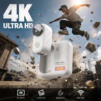 Mini Caméra Sportive d'Action 4K30fps 20MP Double Objectif Grand Angle 170° pour Vlog WiFi Intégré EIS Anti-Tremblement Corps Magnétique Type-C