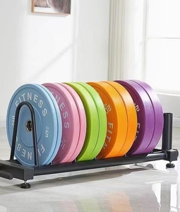 Plaques de protection colorées hautement élastiques, revêtement en caoutchouc, pour haltères, entraînement avec barre, <span class=keywords><strong>CrossFit</strong></span> et musculation, directement de l'usine - Product Image 5