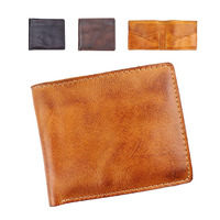 Portefeuille en cuir véritable pleine fleur tanné végétal, nouveau design, porte-cartes, grand rangement, unisexe