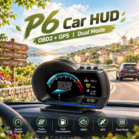Compteur de vitesse LCD HUD double mode OBD2+GPS, affichage de la pression du turbo, affichage de la vitesse, scanner de consommation de carburant pour véhicule