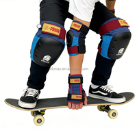 Ensemble de protection sportive Prior : Casque de skateboard, genouillères et coudières professionnelles en nylon PP épais, antidérapantes et durables