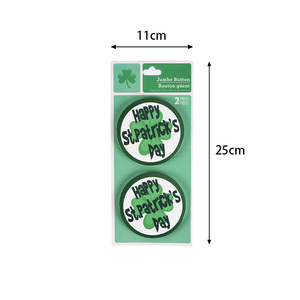 2Pcs Jumbo Nút Trang Trí Sắt Pins Hạnh Phúc Saint Patrick Của Ngày Vòng Phù Hiệu Tùy Chỉnh Bán Buôn Ve Áo Trang Trí Hot Bán - Product Image 4