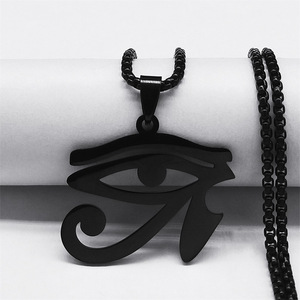 Collares <span class=keywords><strong>de</strong></span> Cadena <span class=keywords><strong>de</strong></span> Acero Inoxidable con Ojos Egipcios para Hombre, Collar con Símbolo del <span class=keywords><strong>Ojo</strong></span> <span class=keywords><strong>de</strong></span> <span class=keywords><strong>Ra</strong></span> <span class=keywords><strong>y</strong></span> <span class=keywords><strong>Horus</strong></span>, Joyería Bijoux (NL655) - Product Image 3