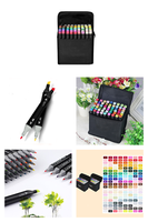 Logo personnalisé 12 24 36 48 60 100 couleurs alcool marqueur de croquis multicolore encre permanente marqueurs de dessin stylos pour la création d'art