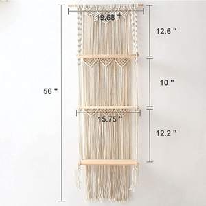 Décoration intérieure à 3 niveaux en macramé, cintres muraux pour plantes, <span class=keywords><strong>étagère</strong></span>s flottantes Boho - Product Image 4