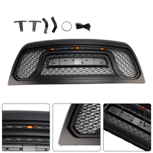 Vente en gros de calandre de remplacement style Big-Horn pour Dodge Ram 2500/3500 2010-2018, pare-chocs avant noir mat avec éclairage LED - Product Image 2