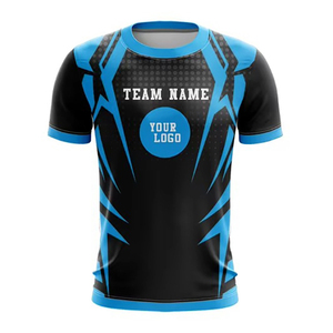 Custom Football Shirt Quick Dry Soccer Jersey Blue Black Set Sublimated Jersey Football Wear - Product Image 2