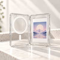 Porte-cartes transparent avec fermeture à clip pour cartes TCG et cartes de crédit, design tendance, matériau PC, accessoires pour téléphone