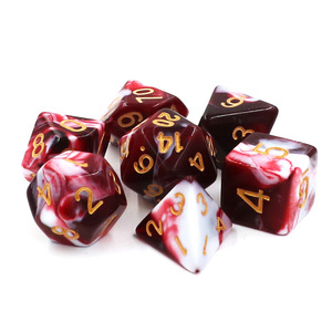 DESKJOY 7-Piece Bulk Two-<strong>Color</strong> (Red White) 20mm Polyhedral Acrylic <strong>Dice</strong> Direct Factory Supply for DND Dungeons Dragons Games - Product Image 6