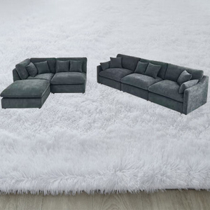 Modern Çin Tarzı Modüler Kadife Köşe Koltuk Takımı, Oturma Odası ve Otel Kullanımı için Ayarlanabilir Siyah Köşe - Product Image 3