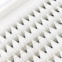 Faux-cils évasés 10d 20d 30d thermocollés, cils évasés avec propre marque, cils personnalisés, emballage arrière en aluminium, éventail moelleux préfabriqué