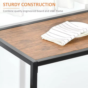 Juego de Sillas de Comedor Industriales de Metal Personalizables al por Mayor <span class=keywords><strong>para</strong></span> Espacios Pequeños, Comedor, Desayunador, Color Marrón Rústico - Product Image 3