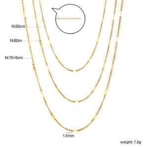 Collar de cadena de moda, aleación de zinc, minimalista, cadena sencilla para mujer, uso diario, color plata y oro, diseño geométrico - Product Image 5