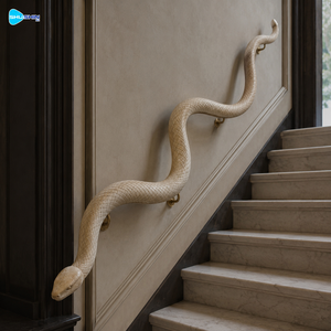 Escultura de Animal Tallada a Mano en Mármol, Forma de Serpiente, Decoración de Pared, Obra de Arte en Piedra Personalizada, Suministro Directo de Fábrica - Product Image 4