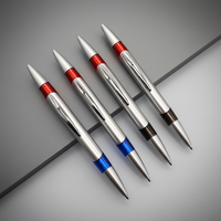 Stylo bille en plastique rouge et bleu double face en gros avec logo personnalisé imprimé pour cadeaux promotionnels et écriture quotidienne au bureau