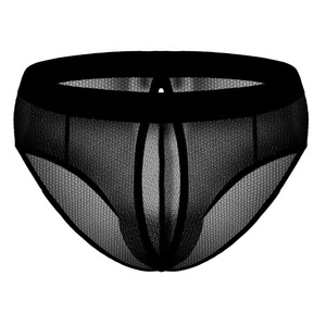 Shorts élastiques à ouverture dorsale en maille, noirs, taille unique, sensation agréable au toucher, sous-vêtements pour hommes, printemps 2023, Saint-Valentin - Product Image 1