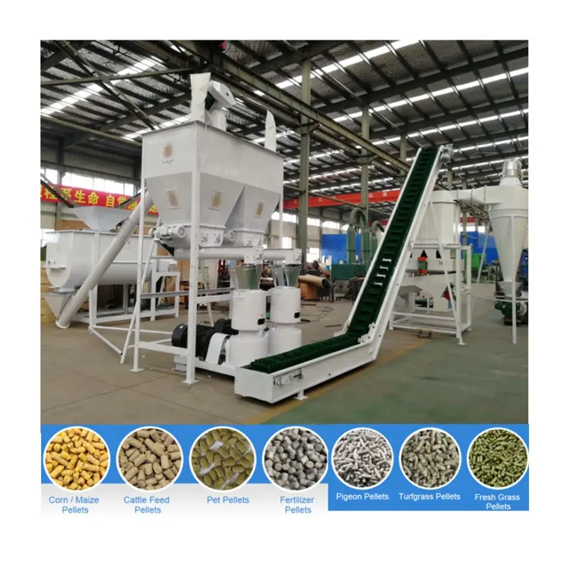 Agricultural pellet machine feed unit 1 ton animal feed production line cattle, sheep and pigs pellet feed extruder