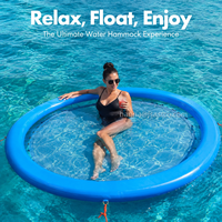 Hamac flottant rond gonflable, île flottante, tapis de piscine, matelas de bain pour adultes, radeau de bain, plateforme aquatique