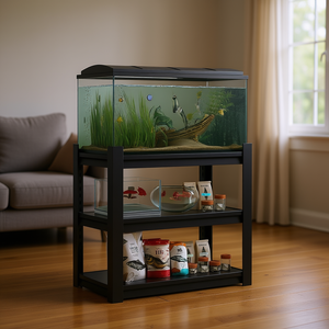 Soporte Metálico para Acuario de 40-50 Galones, 31.5"L X 18"W X 34"H, Resistente, Estante de 3 Niveles Ajustable, Modelo D0100H5NCL2 para Hogar u Oficina - Product Image 2