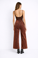 Jean large vintage en denim floqué pour femme SHENGFU, coupe ample, taille haute, avec poches à rabat arrière, style tendance