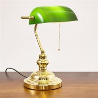 Lámpara de mesa clásica vintage en oferta, tipo Banker, con interruptor de botón E27, para estudio, lectura, escritorio, decoración del hogar.