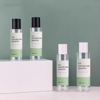 Bouteilles PET vides de 100ml, 120ml, 150ml, 200ml, forme plate, avec bouchon à vis noir/blanc, pour tonique cosmétique, nettoyant visage, lotion, voyage