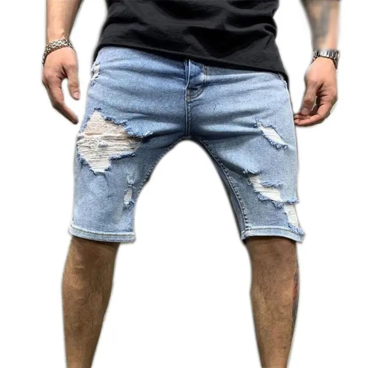 Manufacturers Wholesale Ripped Denim Shorts Tight Trend Men's Oversized Jeans Clothing