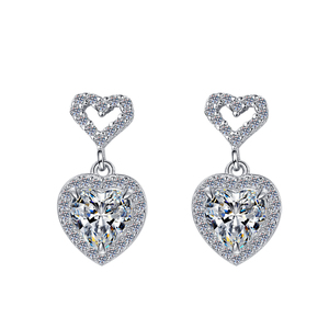 Joyería Fina de Moda, Certificada por GRA, VVs1, Diamante Moissanite, Conjuntos de Joyería con <span class=keywords><strong>Corazones</strong></span> de Amor, Plata de Ley S925, Regalos para Mujeres - Product Image 6