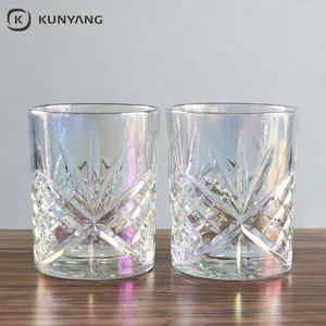 Bán Buôn Thời Trang Cũ Whiskey Glass Cầu Vồng Màu Kim Cương Hình Dạng Dập Nổi Shot Glass