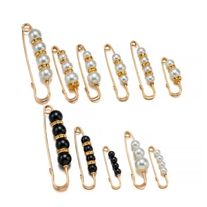 Broches de moda con perlas de imitación y broche de seguridad, accesorio decorativo para fiesta de mujer, para fijar pantalones y realzar la cintura - Product Image 2