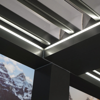Pergola en aluminium avec revêtement en poudre durable, toit rétractable imperméable, écologique pour la décoration de jardin et le stationnement des voitures