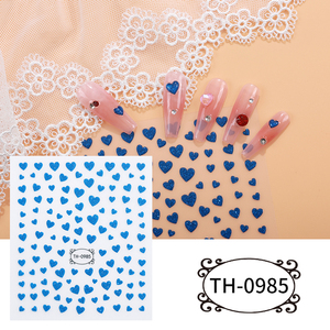 Wholesale Custom 2D Colorful Glitter Heart Designs <strong>Nail</strong> Art Decoration <strong>Nail</strong> Decals For <strong>DIY</strong> <strong>Nail</strong> Painting