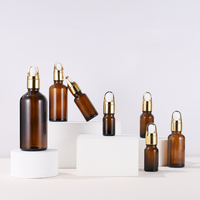 Botol Kaca Penitis Minyak Cokelat Kosong, Isi Ulang 5Ml 10Ml 15Ml 20Ml 30Ml 50Ml 100Ml