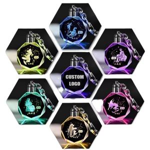 <b>Custom</b> <b>Keychain</b> Luminous Crystal 3D Laser Engraving Car Craft Souvenir with Logo - Product Image 1