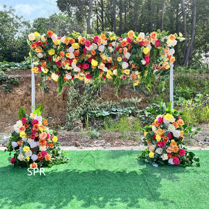 Rollo de Flores Artificiales de Seda, Rosas e <span class=keywords><strong>Hortensias</strong></span>, para Decoración de Bodas, Centro de Mesa Navideño, Estilo Europeo, Color Personalizable - Product Image 6