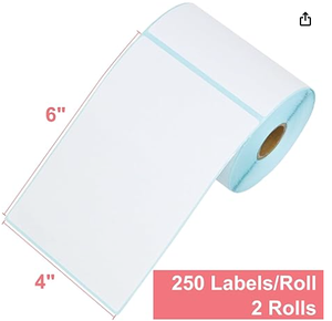 4x6 Inch BPA-Free Waterproof Oil-Proof Easy-Tear Direct Thermal <b>Labels</b> for Logistics - Product Image 2