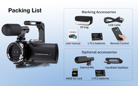 Weijia 4K HD 24MP Camcorder Vlogging-Kamera 512GB MicroSD-Karte 21x-40x Digitalzoom F2.0 Blendenöffnung Gesichtspriorität Kinder YouTube