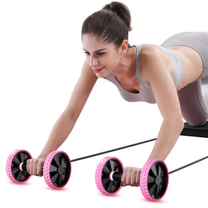 In Door Muscle Exercise Equipment Power Roll Abdominal and all Body Workout Double Wheel Arm Waist Leg Trainer Home Gym Fitness