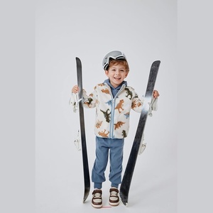Giacca in pile Sherpa per neonati pronta per la spedizione con stampa colorata di cuori e ciliegie, cappotto invernale caldo con cerniera per bambini - Product Image 4