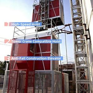 Vente en gros SC200/200 Élévateur de chantier Ascenseur de sécurité 0-40 m/min Vitesse Porte de sécurité pour chantier Construction Gondole - Product Image 5