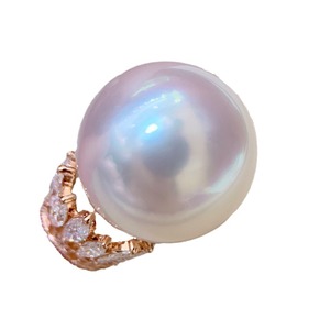 Anillos de Diamantes Ojo de Caballo de 12-13 mm, Casi Impecables, con Artesanía en Oro K, Comparable a las Perlas Naturales Blancas Australianas - Product Image 5