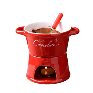 Tasse à chocolat en porcelaine, bouilloire à fondue avec porte-bougie et fourchette, outils à fromage personnalisés - Product Image 5
