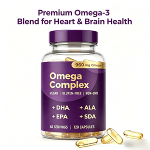 Capsules de complément alimentaire végétalien Omega 3 OEM 960 mg Omega3 avec <span class=keywords><strong>DHA</strong></span> EPA SDA <span class=keywords><strong>ALA</strong></span> 120 capsules liquides - Product Image 3