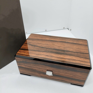 Boîte à montre en bois de luxe avec logo personnalisé, intérieur en cuir, présentoir de montre haut de gamme, coffret cadeau - Product Image 4
