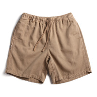 Pantalones Cortos de Playa Casuales de Verano para Hombre, 100% Algodón, Cintura Elástica, Lisos, con Bolsillos, para Natación, Venta al Por Mayor
