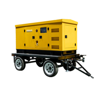 Générateur diesel silencieux 40KW 50KVA, moteur Weichai, alternateur sans balais ATS, refroidissement par eau, remorque mobile, 12V DC électrique, CE