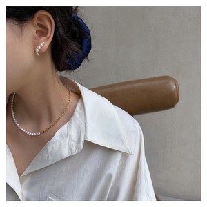 Collier ajustable en perles d'eau douce naturelles, patchwork, chaîne asymétrique, collier ras du cou, chaînes fines - Product Image 5