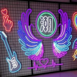 Üreticileri toptan renk kanatları kapalı parti Led Neon işaretleri destek çeşitli desenler özelleştirme - Product Image 2